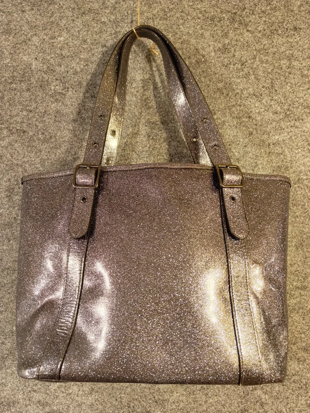 Coach Metallic Silver Leather Tote Bag - Picture 6 of 6